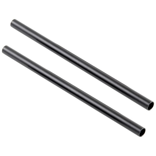15mm Rods 10" 15mm Rail Rods (M12-25cm) Aluminum Alloy for 15mm Rig Rail System Shouder Rig (Pack of 2)