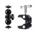 FOTYRIG Camera Clamp Mount, Ball Head Clamp Magic Arm Super Clamp Camera Ball Mount Clamp w/1/4-20 Thread Hot Shoe Adapter for Monitor, LED Lights, Flash Light, Microphone and More