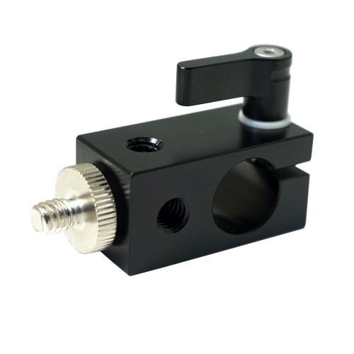 15mm Rod Clamp with 1/4 Male Screw and Female 1/4" Thread for Magic Arm, Audio Recorder, Led Lights, Monitors, Microphones