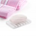 FOTYRIG Soap Dish Shower Bathroom Soap Holder, Soap Saver Tray Silicone with Drain Waterfall, Keep Soap Bars Dry & Clean, Easy Cleaning -White (Pack of 3) 