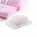 FOTYRIG Soap Dish Shower Bathroom Soap Holder, Soap Saver Tray Silicone with Drain Waterfall, Keep Soap Bars Dry & Clean, Easy Cleaning -White (Pack of 3) 