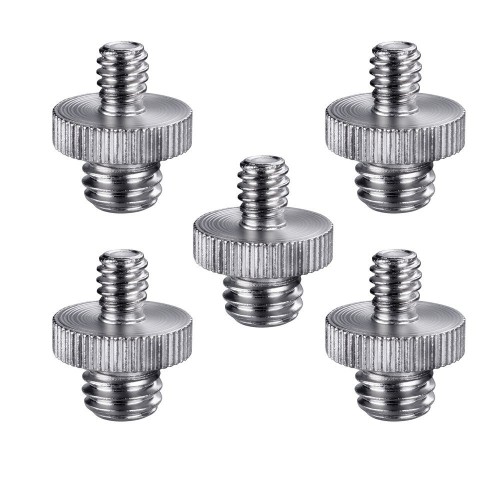 Tripod Screw Adapter, FOTYRIG 1/4" Male to 3/8" Male Threaded Screw Adapter Convertert Screw for Camera Cage/Shoulder Rig/Tripod/Socket Studio/Lighting Equipment/LED -5 Packs